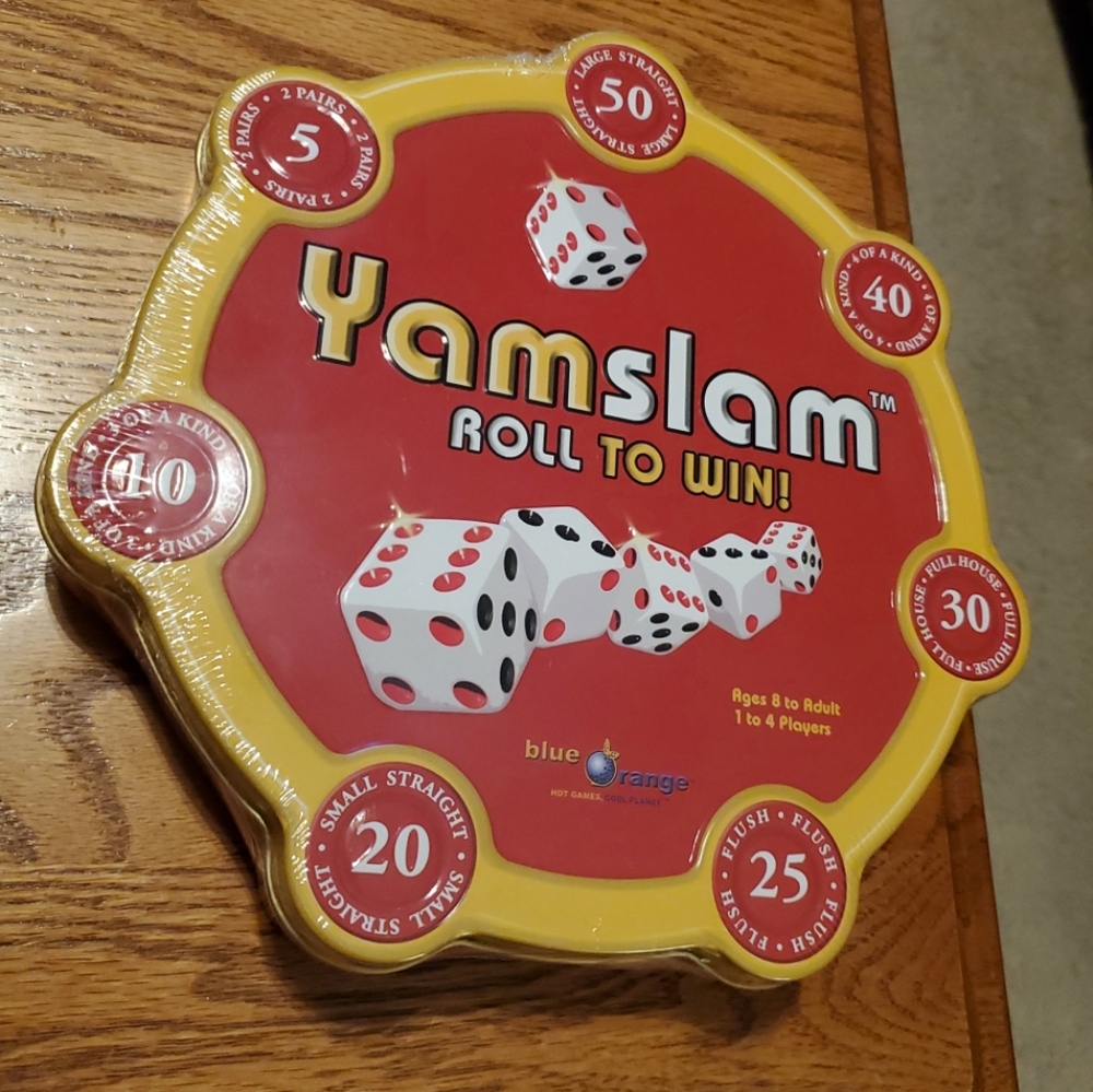 NEW Sealed YAMSLAM Roll to Win! Game in Storage Tin by Blue Orange Games